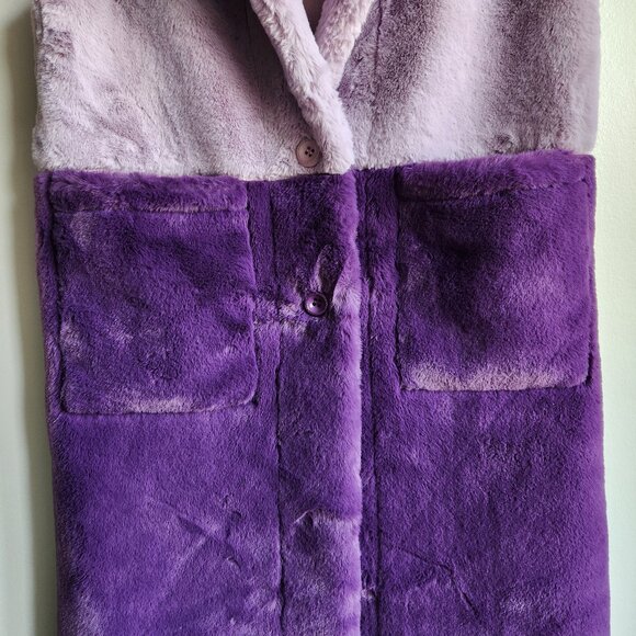*NWT* Uchuu Reversible Faux Fur Purple/Lilac Long Vest - One Size - Picture 5 of 16
